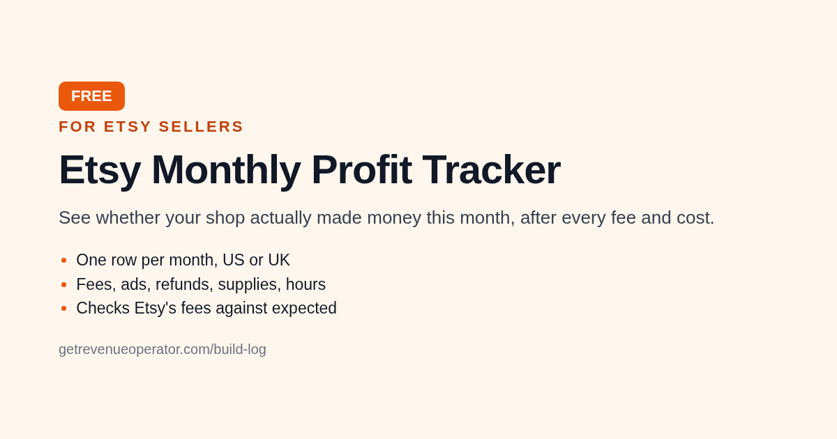 Etsy Monthly Profit Tracker cover