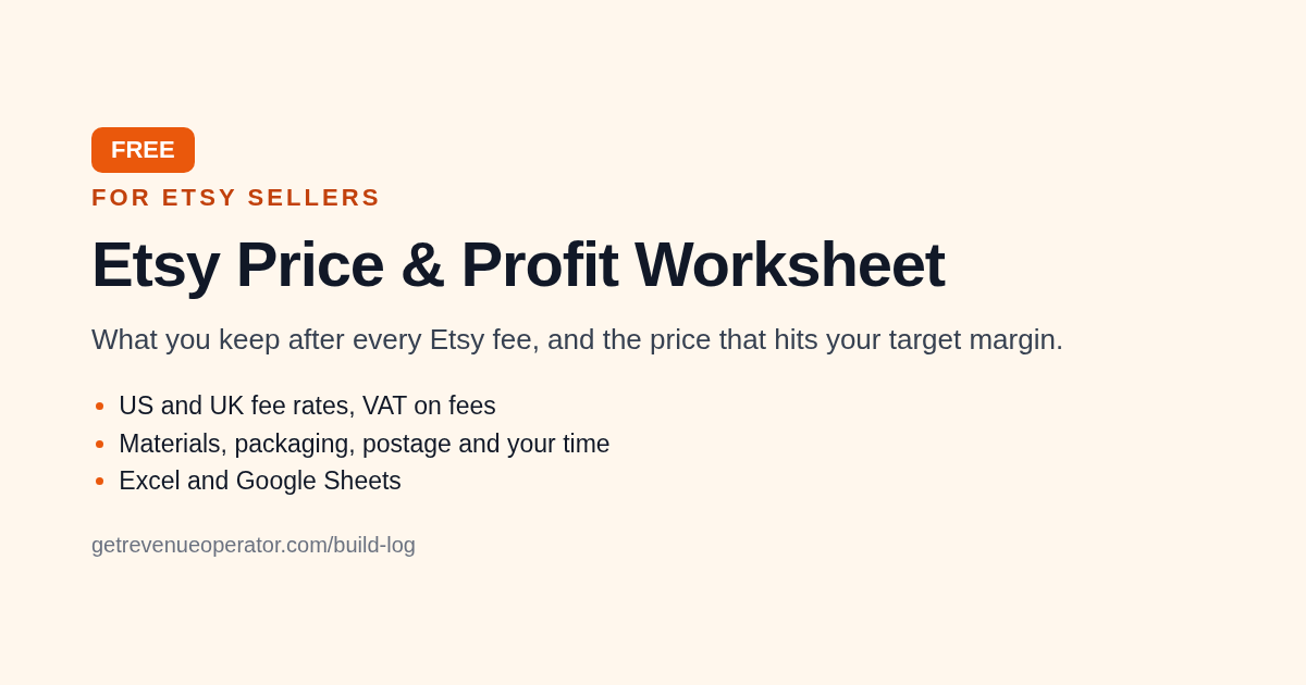 Etsy Price & Profit Worksheet cover