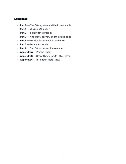 Contents page: Parts 0 to 6 and Appendices A to C